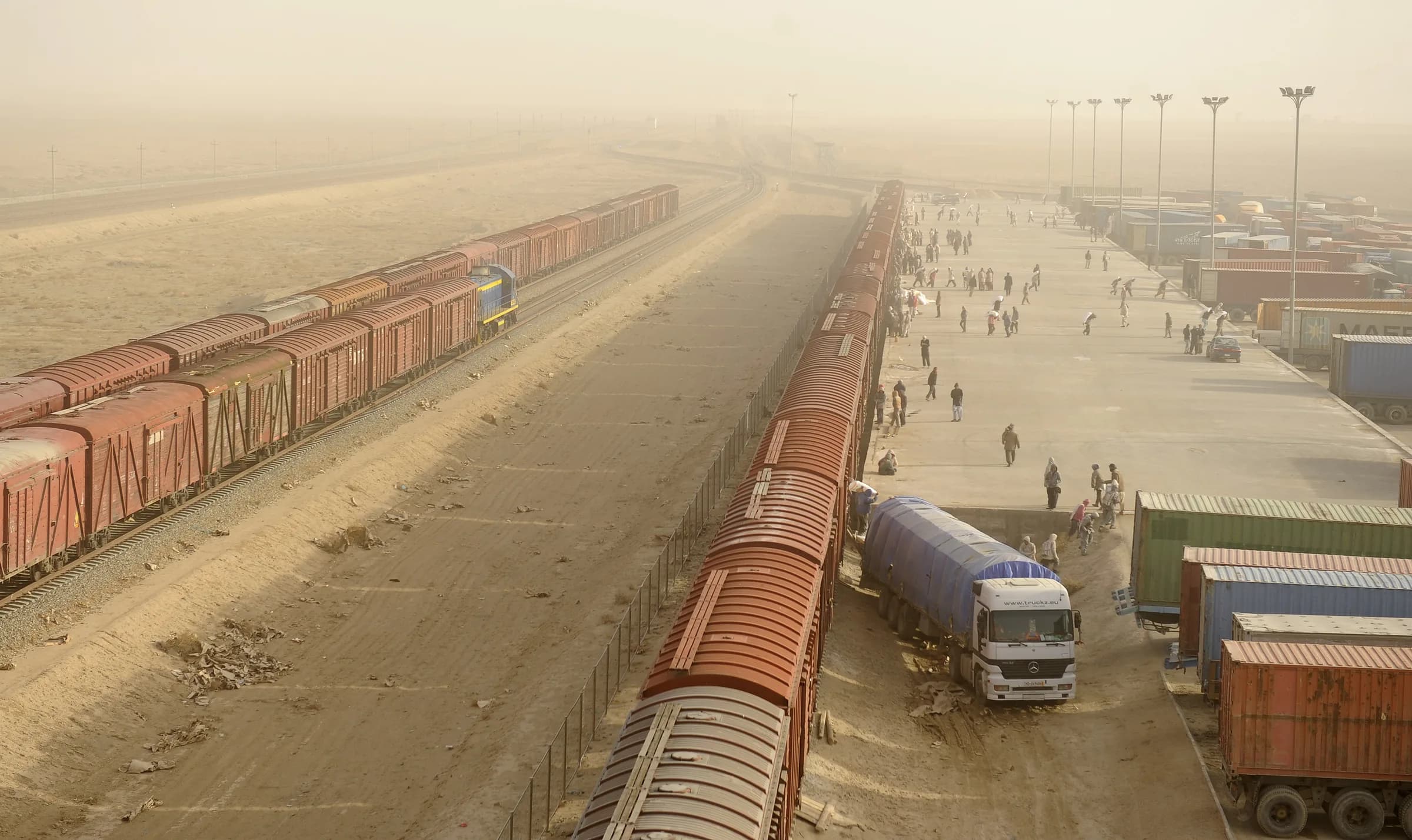The railway between Hairatan and Mazar-e-Sharif in northern Afghanistan.
